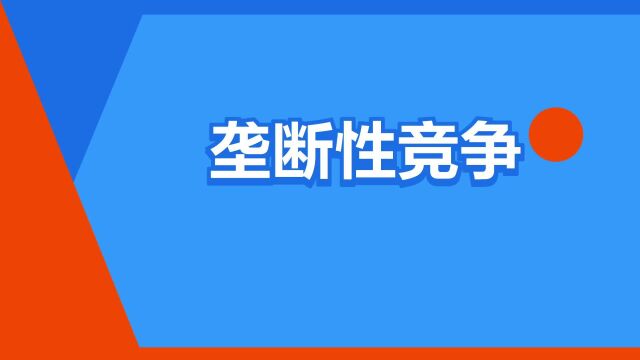 “垄断性竞争”是什么意思?