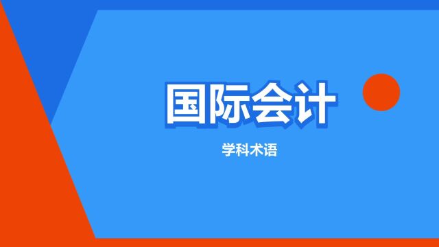 “国际会计”是什么意思?