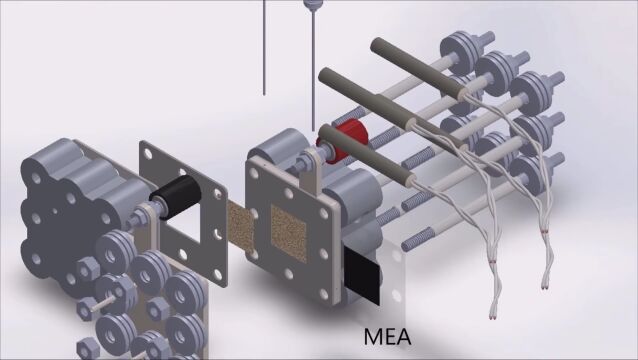PEM电解槽内部结构3D演示