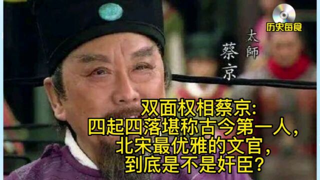 双面权相蔡京:四起四落堪称古今第一人,北宋最优雅的文官,到底是不是奸臣?