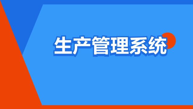 “生产管理系统”是什么意思?