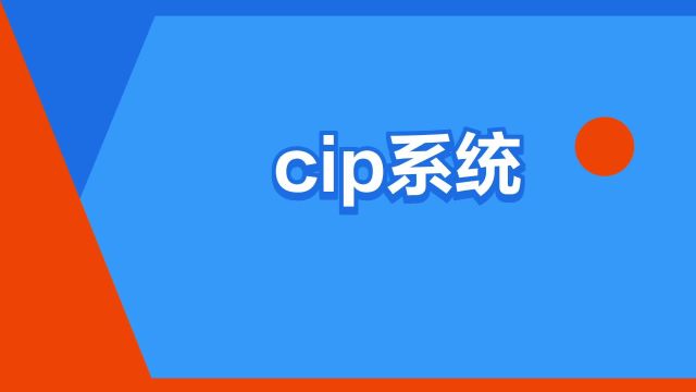 “cip系统”是什么意思?