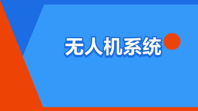 “无人机系统”是什么意思?