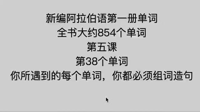 轻松学习阿拉伯语单词(38)单词是拿来用的,不是拿来背记的,用了才是你的.会用是一种能力.