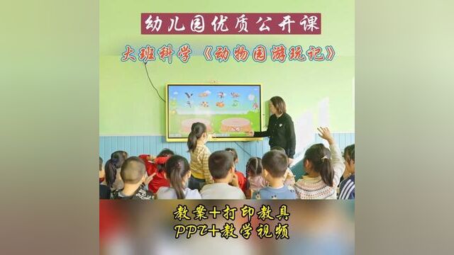 幼儿园一等奖公开课大班科学《动物园游玩记》#幼儿园 #幼师 #公开课 #大班 #科学