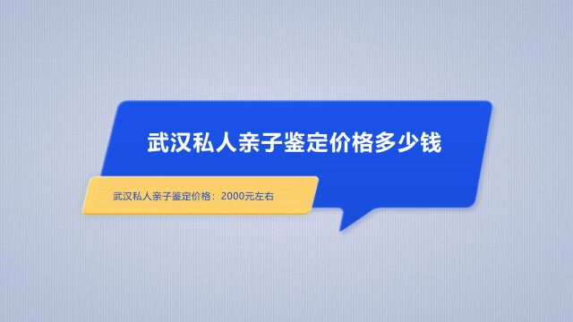 武汉私人亲子鉴定价格多少钱