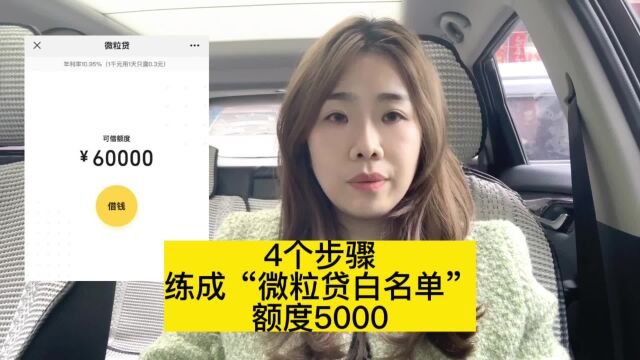 微信新技能“微粒贷50000白名单”你有多少?