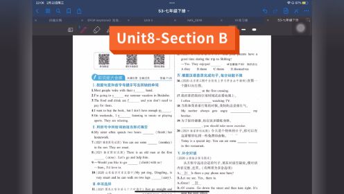 《五年中考三年模拟》Unit8-Section B视频解析