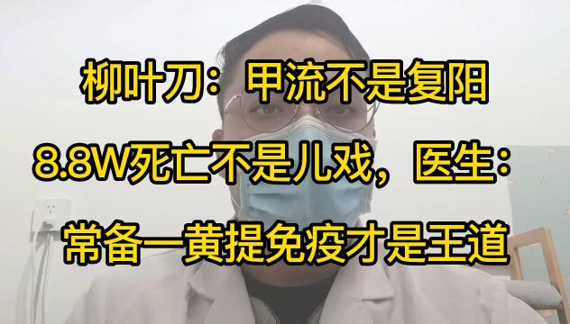 柳叶刀:甲流不是复阳,8.8W死亡不是儿戏,医生:常备一黄提免疫才是王道