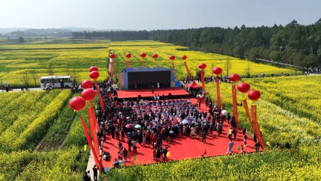 大美乡村田园春游图惹人醉 !湖南耒阳油菜花节开幕 来花田“云赶集”