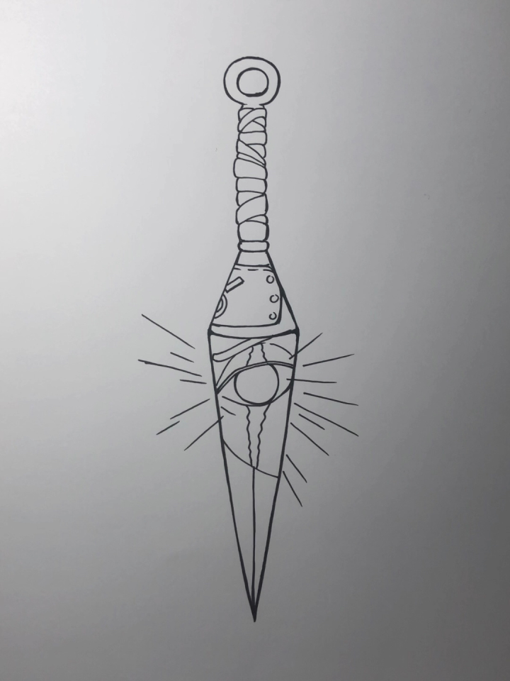 火影忍者苦无绘画过程图