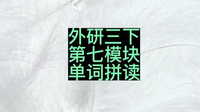 外研版三年级英语下册第七模块单词拼读#小学英语 #外研版小学英语 #三年级英语下册