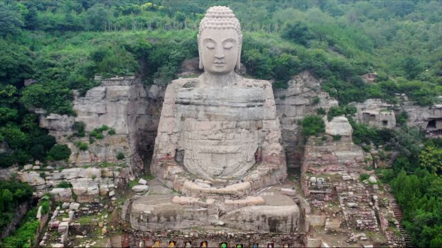 太原蒙山大佛,距今已有约1500年历史比乐山大佛还要早162年