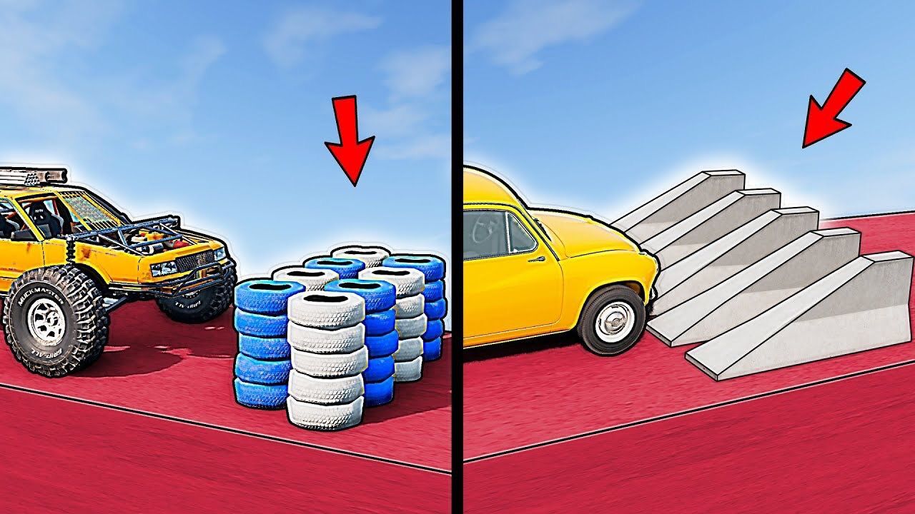 【beamng】汽车挑战不同类型的颠簸