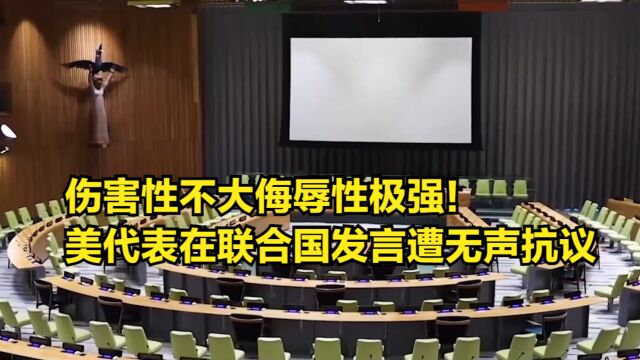 伤害性不大侮辱性极强!美代表在联合国发言,遭各国代表无声抗议