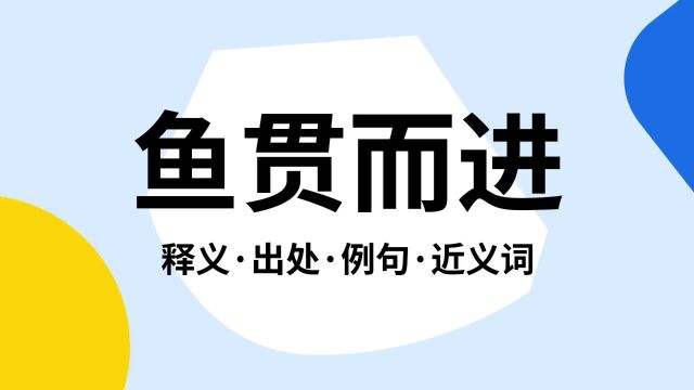 “鱼贯而进”是什么意思?