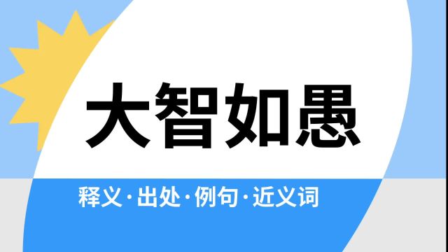 “大智如愚”是什么意思?