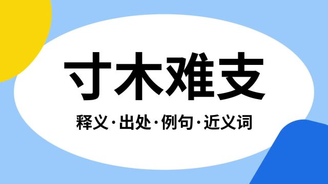 “寸木难支”是什么意思?