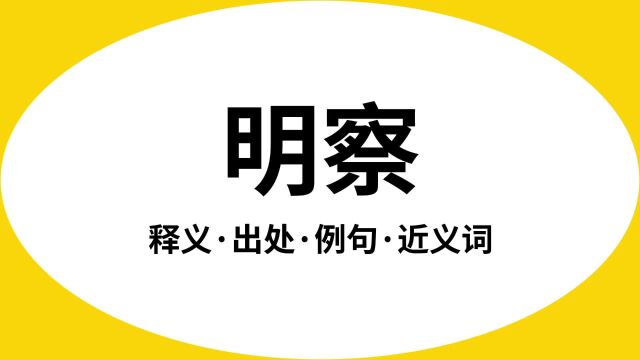 “明察”是什么意思?