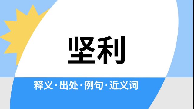 “坚利”是什么意思?