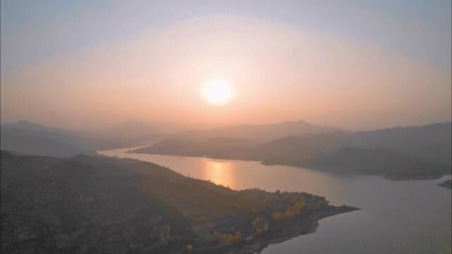 长河落日圆!航拍太河水库有感!#太河水库