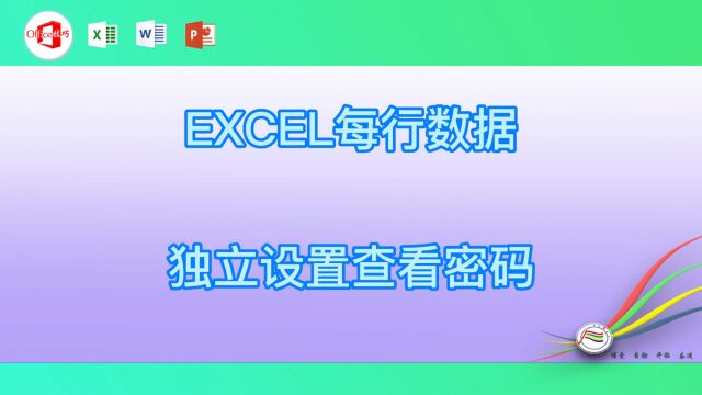 EXCEL每行数据独立设置查看密码11