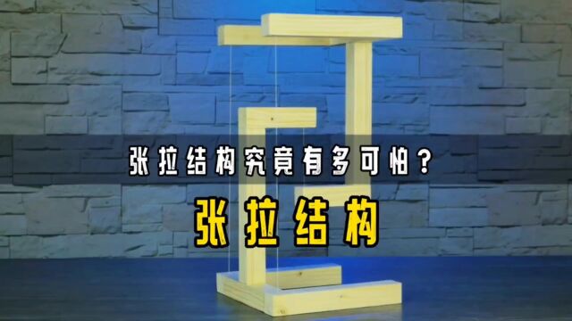 张拉结构究竟有多可怕?仅3根绳子,却可以承受1.1吨压力