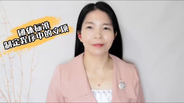 团体标准制定程序中的立项