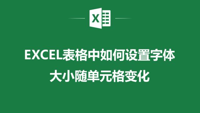 EXCEL表格中如何设置字体大小随单元格变化,这里有一份详细指南!