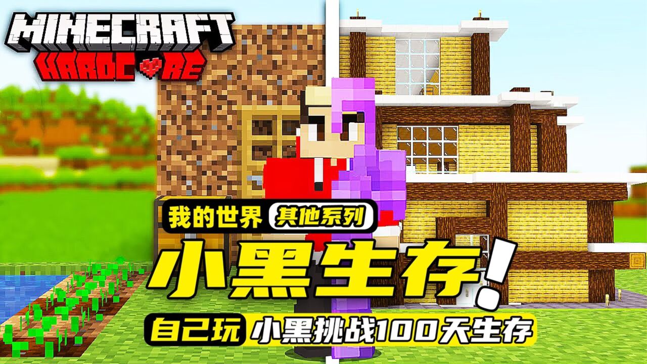 我的世界:著名的损友毁灭者"小黑",居然要挑战一百天的生存!