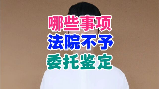 哪些事项法院不予委托鉴定?