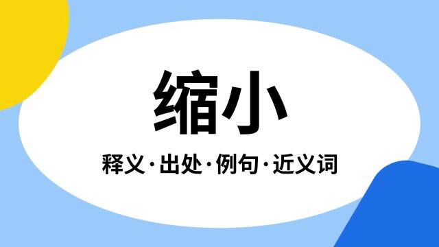 “缩小”是什么意思?