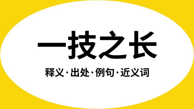 “一技之长”是什么意思?