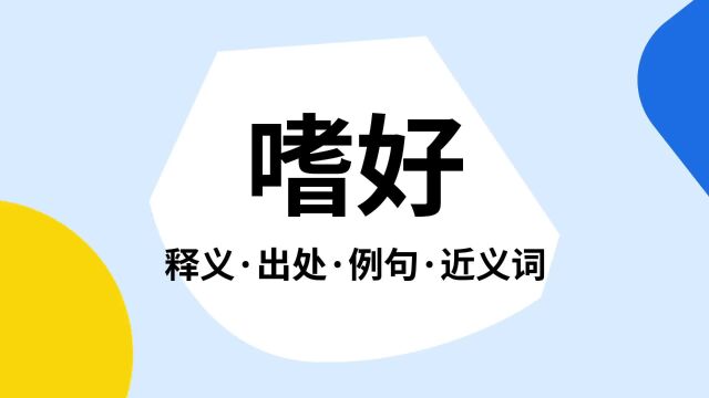 “嗜好”是什么意思?