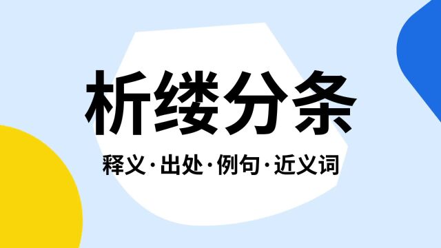 “析缕分条”是什么意思?