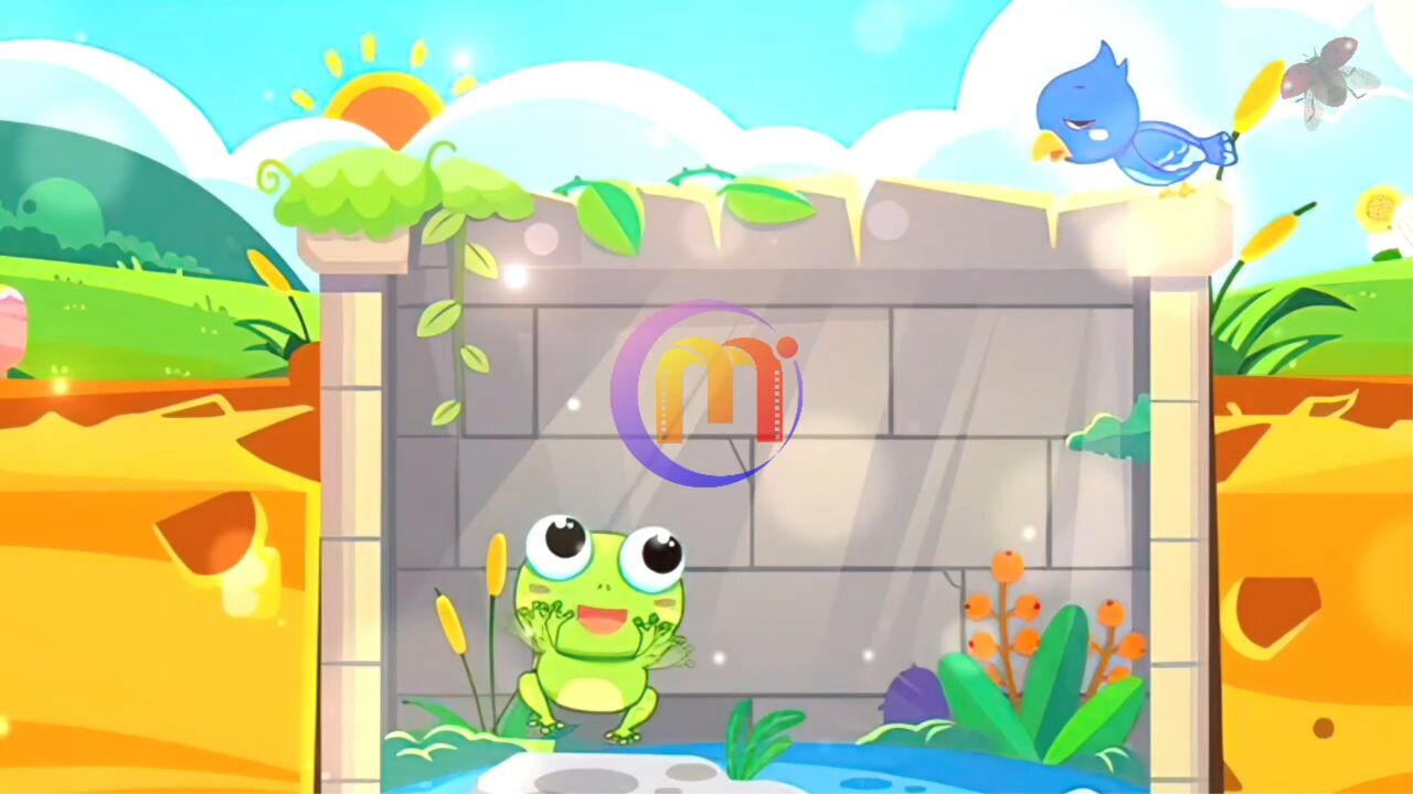 井底之蛙 坐井观天 寓言成语故事教育教学配乐大屏幕高清led背景视频