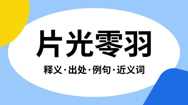 “片光零羽”是什么意思?