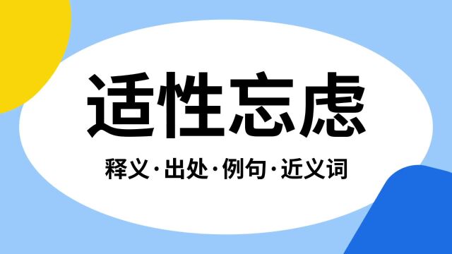 “适性忘虑”是什么意思?