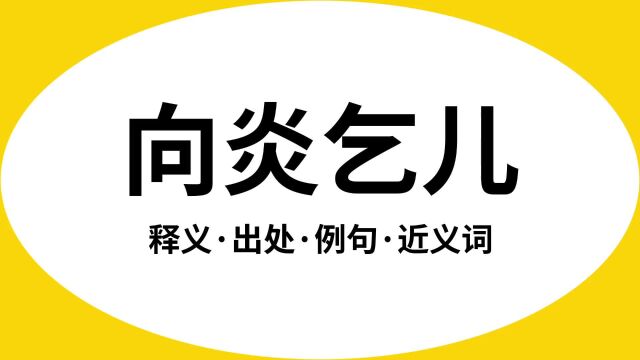 “向炎乞儿”是什么意思?