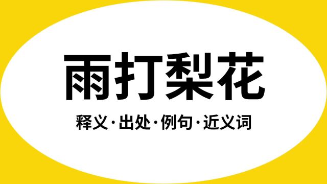 “雨打梨花”是什么意思?