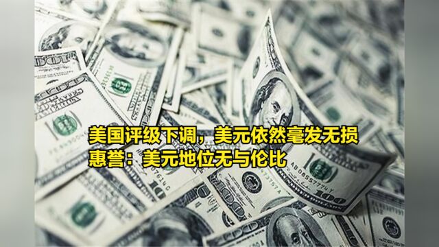 美国评级下调,这次美元依然毫发无损,惠誉:美元地位无与伦比