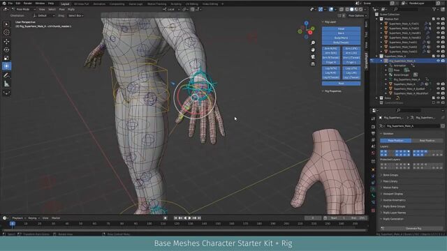 【Blender插件】Base Meshes Character Starter Kit + Rig V2.7 人物角色绑定工具