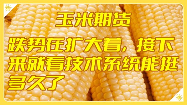 【玉米期货】跌势在扩大着,接下来就看技术系统能挺多久了