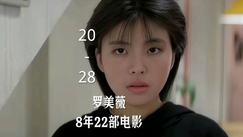 张学友的老婆罗美薇20岁到28岁荧幕颜值变化，8年饰演了22部电影