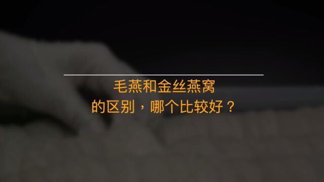 毛燕和金丝燕窝的区别,哪个比较好?