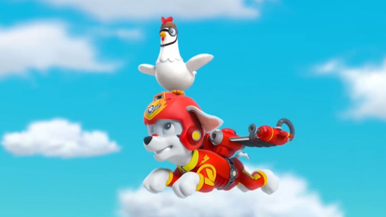 汪汪队天天安全驾驶,灰灰修理断开的机翼,毛毛救援咕咕鸡