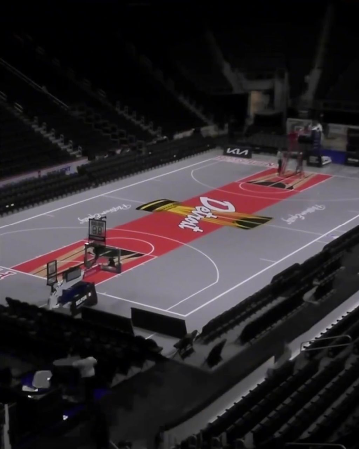 一起来看我们的季中锦标赛地板换装! #nba季中锦标赛 #76人vs活塞