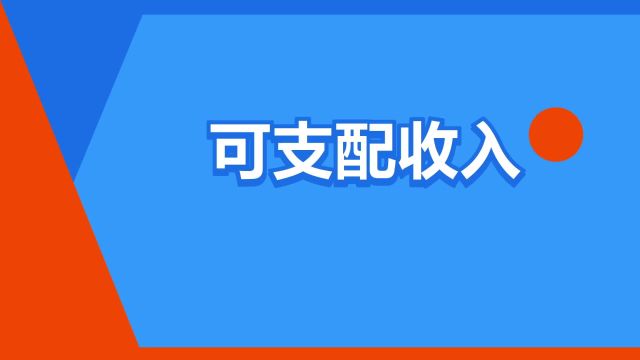 “可支配收入”是什么意思?