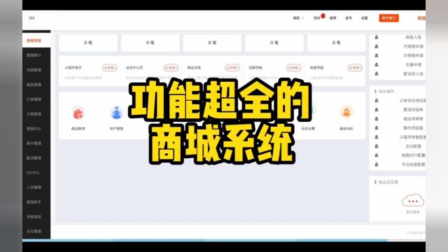 功能超级全的电商系统后台演示