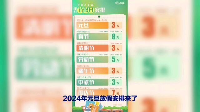 2024元旦放假安排来了!不调休,元旦为什么要放假?